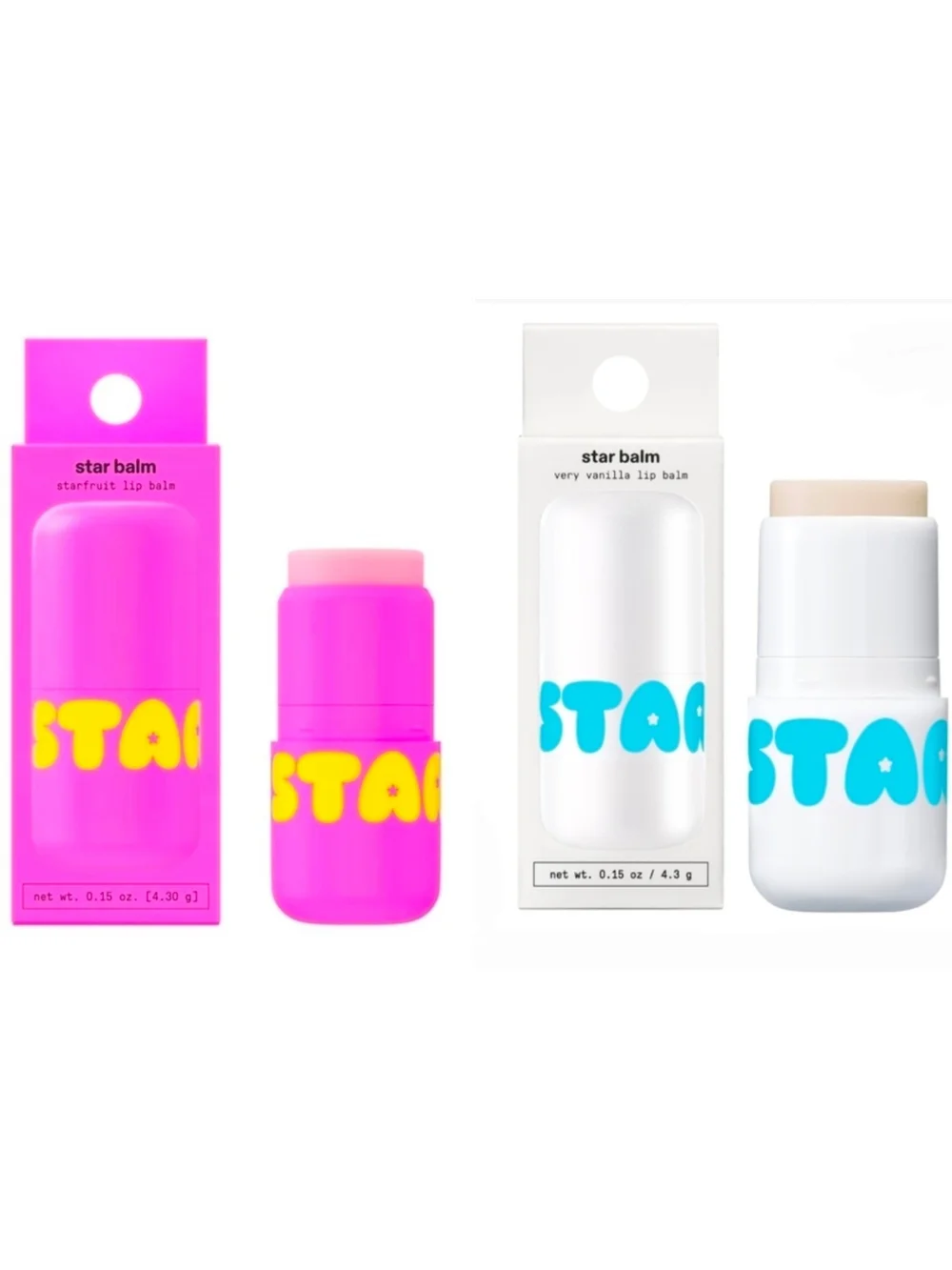 Star Balm Very Vanilla & Starfruit Lip Balm Duo - 0.15 Oz BNIB